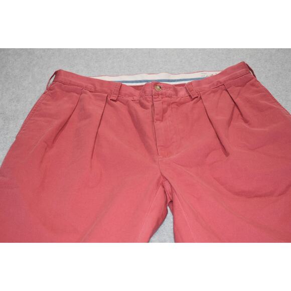 Polo Ralph Lauren Pants CHINOS Mens Size 36 x 30 Pink Cotton Pleated - Picture 3 of 8